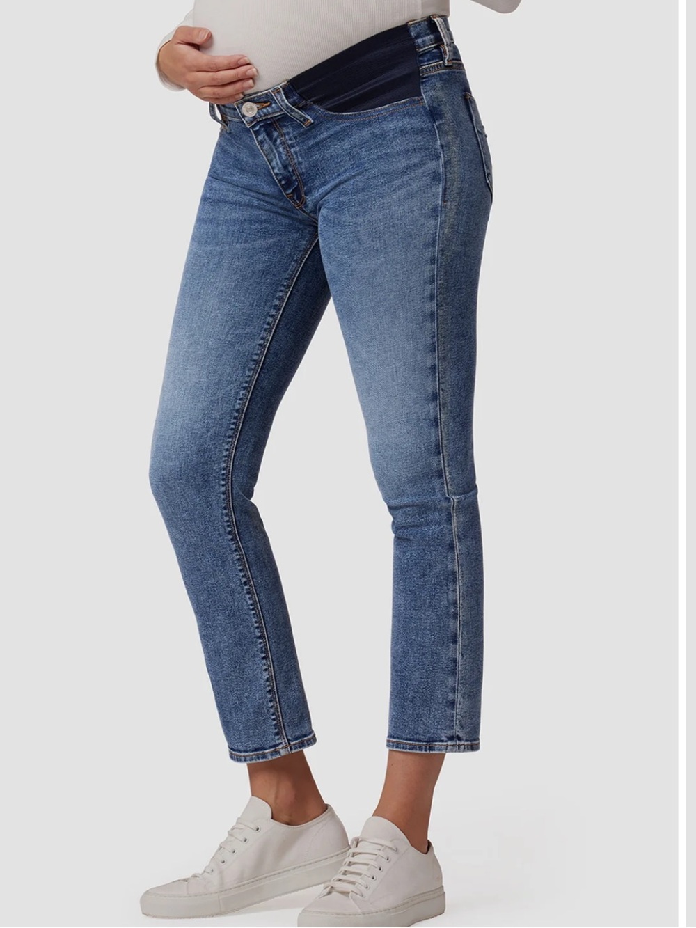 Hudson Jeans Nico Maternity Straight Ankle Jeans in Head Over Heels, Size 25